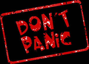 Red And White Don’t Panic Wallpaper