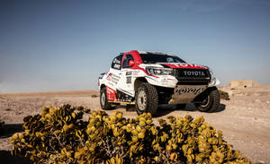 Red And White Hilux Toyota 4k Wallpaper