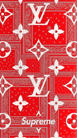 Red Bandana Louis Vuitton Phone Wallpaper