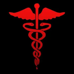 Red Caduceus Medical Symbol Wallpaper