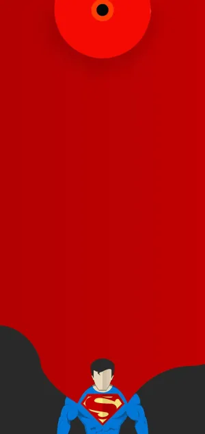 Red Cape Superman Punch Hole Wallpaper