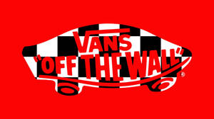 Red Checkered Vans Logo Wallpaper