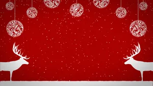 Red Christmas Background Reindeers Wallpaper