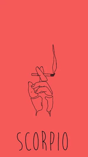 Red Cigarette Scorpio Aesthetic Wallpaper