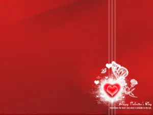 Red Color Heart With Butterfly Wallpaper