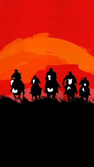 Red Dead Redemption Ii Phone Silhouette Wallpaper
