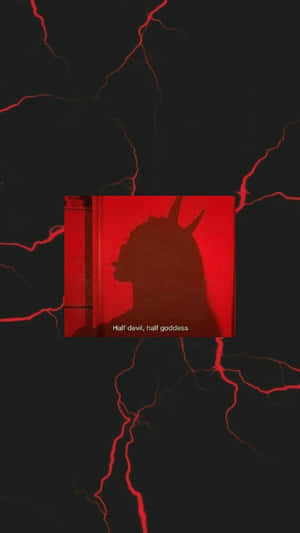 Red Demon Silhouette Aesthetic Wallpaper