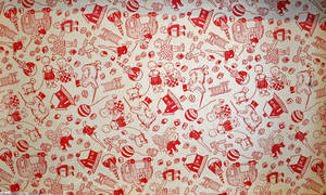 Red Drawing In A Vintage Artwork Wallpaper
