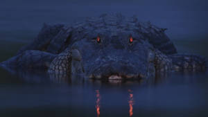 Red Eye Predatory Alligator Wallpaper