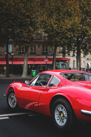 Red Ferrari Luxury Coupe Car Phone Wallpaper
