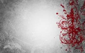 Red Flourish On Grunge Grey Desktop Wallpaper