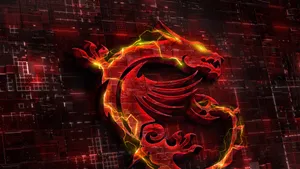 Red Gaming Dragon On Motherboard Wallpaper