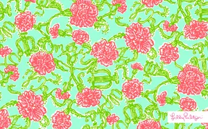 Red Green Floral Lilly Pulitzer Desktop Wallpaper