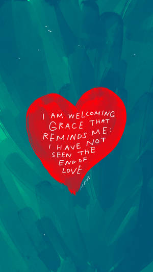 Red Heart Affirmation Wallpaper