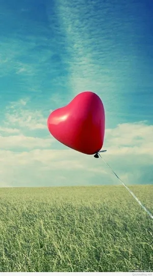 Red Heart Balloon New Phone Wallpaper