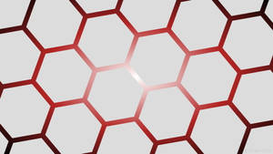 Red Hexagons On Cool White Wallpaper