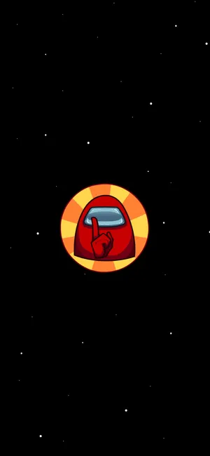 Red In Space Among Us Iphone Wallpaper