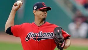 Red Jersey Carlos Carrasco Throwing Ball Wallpaper