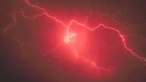 Red Lightning Bolts Dark Sky Wallpaper