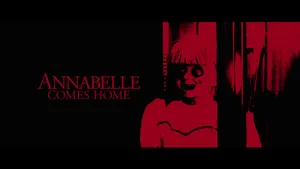 Red Minimalist Annabelle Poster Wallpaper