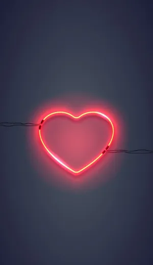 Red Neon Heart Wall Light Wallpaper