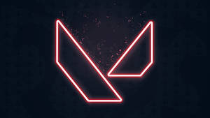 Red Neon Minimalist Valorant Logo Wallpaper