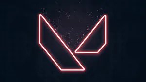 Red Neon Minimalist Valorant Logo Wallpaper