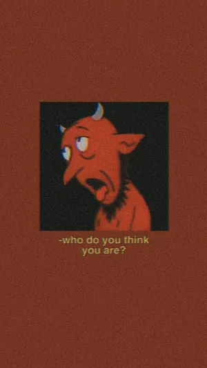 Red Retro 80s Aesthetic Devil Wallpaper