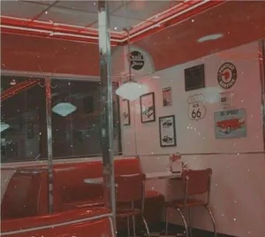 Red Retro 80s Aesthetic Vintage Diner Wallpaper