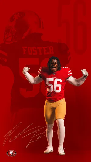 Red Reuben Foster 49ers Iphone Wallpaper