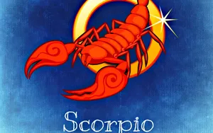 Red Scorpio Blue Wallpaper
