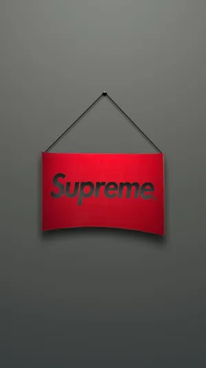 Red Signage Supreme Iphone Wallpaper