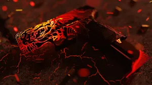 Red Skin P2000 4k Cs Go Wallpaper