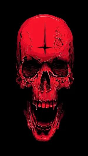 Red Skull Darkness Artwork Wallpaper