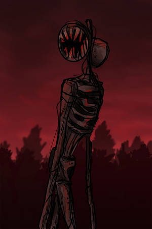 Red Sky Siren Head Wallpaper