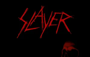Red Slayer Skull Logo Wallpaper