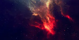 Red Space Nebula Wallpaper