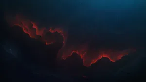 Red Space Outline Smoke Wallpaper