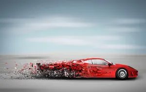 Red Sports Car Speed Blur Wallpaper