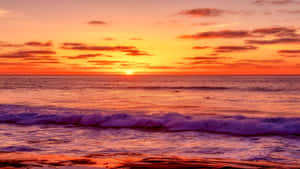 Red Sunset Ocean 4k Ipad Wallpaper