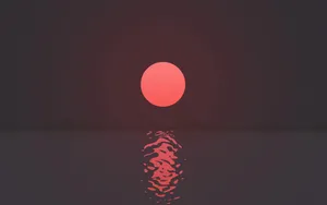 Red Sunset On Rippling Water Wallpaper