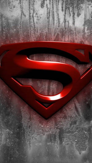 Red Superman Symbol Iphone Metallic Wallpaper