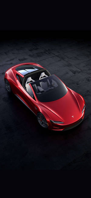 Red Tesla Roadster Iphone Car Wallpaper