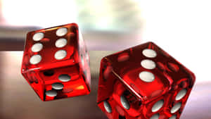 Red Transparent Dice Tossed Wallpaper