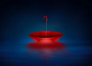 Red Umbrella Boat Artistic Concept Wallpaper