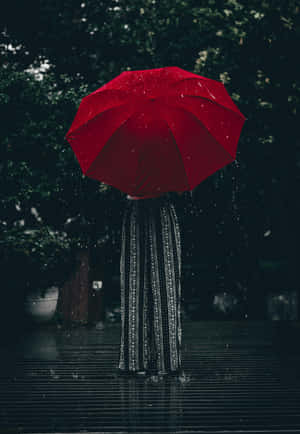 Red Umbrella Rainy Day Wallpaper