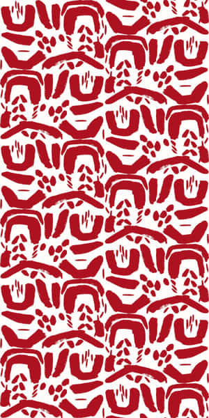 Redand White African Print Fabric Pattern Wallpaper