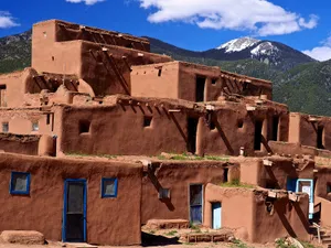Reddish Brown Taos Pueblo Mud Bricks Wallpaper