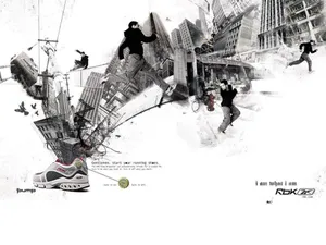 Reebok Men Greyscale Digital Art Wallpaper