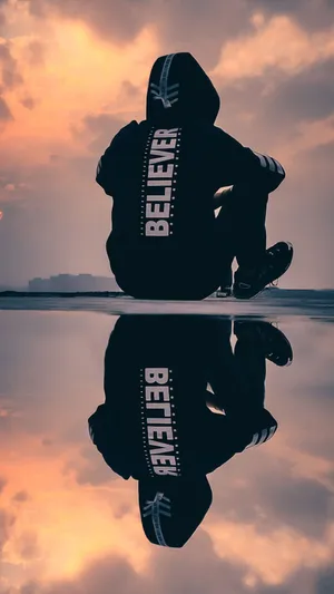 Reflection Of A Boy Phone Wallpaper